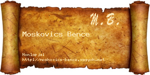 Moskovics Bence névjegykártya