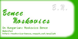 bence moskovics business card